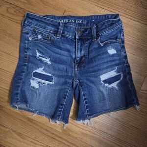 American Eagle Distressed Denim Shorts Size 0